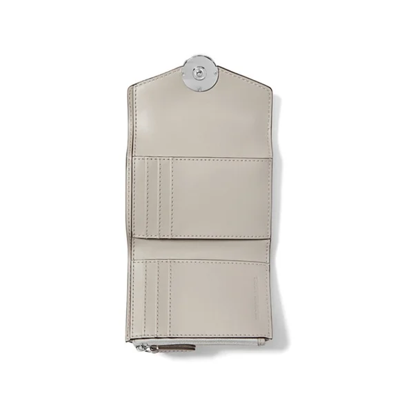 MICHAEL KORS- Carmen Medium Metallic Crocodile Tri-Fold Envelope Wallet - Silver - Picture 5 of 6